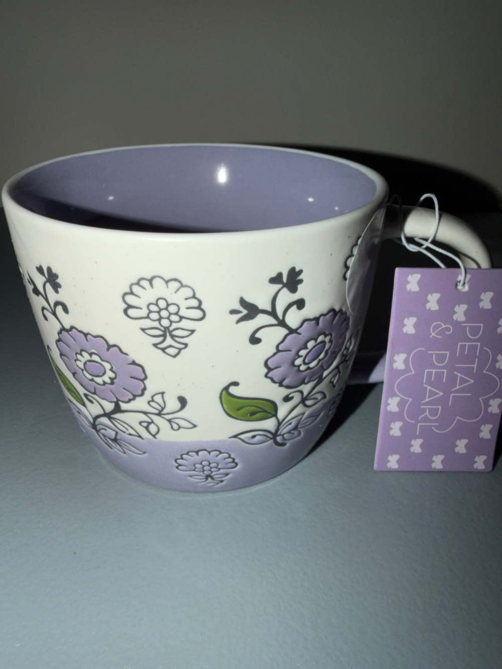 Petal & Pearl Lavender Floral Ceramic Mug